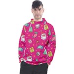 cute pink christmas pattern Men s Pullover Hoodie