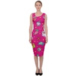 cute pink christmas pattern Sleeveless Pencil Dress