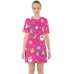 Sixties Short Sleeve Mini Dress 