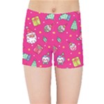 cute pink christmas pattern Kids  Sports Shorts