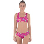 cute pink christmas pattern Criss Cross Bikini Set