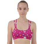 cute pink christmas pattern Line Them Up Sports Bra