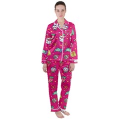 Women s Long Sleeve Satin Pajamas Set 