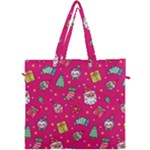 cute pink christmas pattern Canvas Travel Bag