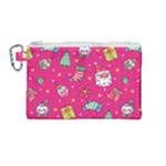 cute pink christmas pattern Canvas Cosmetic Bag (Medium)