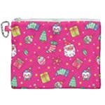 cute pink christmas pattern Canvas Cosmetic Bag (XXL)