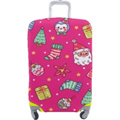 cute pink christmas pattern Luggage Cover (Large) from ArtsNow.com