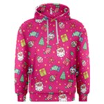 cute pink christmas pattern Men s Overhead Hoodie