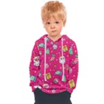 cute pink christmas pattern Kids  Overhead Hoodie