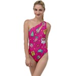 cute pink christmas pattern To One Side Swimsuit