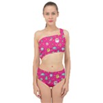 cute pink christmas pattern Spliced Up Two Piece Swimsuit