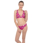 cute pink christmas pattern Classic Banded Bikini Set 