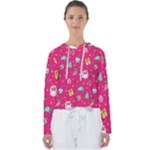 cute pink christmas pattern Women s Slouchy Sweat