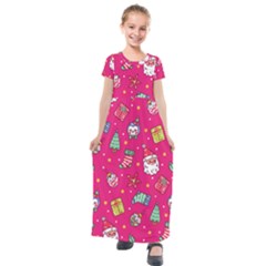 Kids  Short Sleeve Maxi Dress 