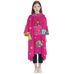 cute pink christmas pattern Kids  Hooded Rain Ponchos from ArtsNow.com