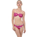 cute pink christmas pattern Classic Bandeau Bikini Set