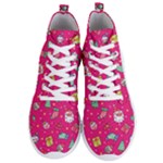 cute pink christmas pattern Men s Lightweight High Top Sneakers