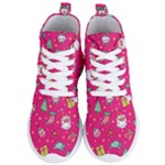 cute pink christmas pattern Women s Lightweight High Top Sneakers