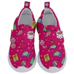 cute pink christmas pattern Kids  Velcro No Lace Shoes