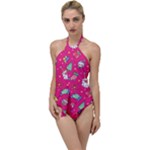 cute pink christmas pattern Go with the Flow One Piece Swimsuit