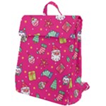 cute pink christmas pattern Flap Top Backpack