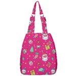 cute pink christmas pattern Center Zip Backpack