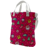 cute pink christmas pattern Canvas Messenger Bag