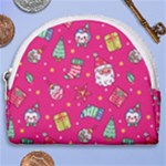 cute pink christmas pattern Horseshoe Style Canvas Pouch