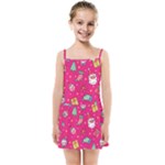 cute pink christmas pattern Kids  Summer Sun Dress