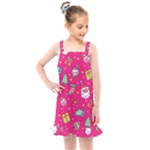 cute pink christmas pattern Kids  Overall Dress