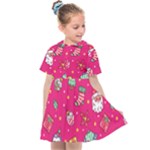 cute pink christmas pattern Kids  Sailor Dress