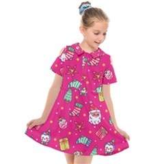 Kids  Short Sleeve Shirt Dress 