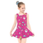 cute pink christmas pattern Kids  Skater Dress Swimsuit