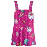 cute pink christmas pattern Kids  Layered Skirt Swimsuit