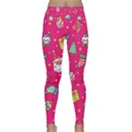 cute pink christmas pattern Lightweight Velour Classic Yoga Leggings