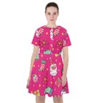 cute pink christmas pattern Sailor Dress