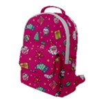 cute pink christmas pattern Flap Pocket Backpack (Large)