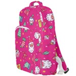 cute pink christmas pattern Double Compartment Backpack