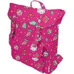 cute pink christmas pattern Buckle Up Backpack