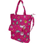 cute pink christmas pattern Shoulder Tote Bag