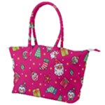 cute pink christmas pattern Canvas Shoulder Bag