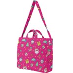 cute pink christmas pattern Square Shoulder Tote Bag