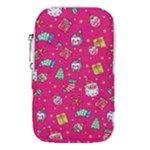 cute pink christmas pattern Waist Pouch (Small)