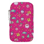 cute pink christmas pattern Waist Pouch (Large)