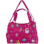 cute pink christmas pattern Double Compartment Shoulder Bag