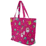 cute pink christmas pattern Zip Up Canvas Bag