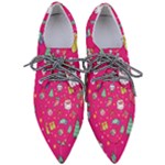 cute pink christmas pattern Pointed Oxford Shoes