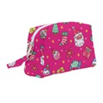 cute pink christmas pattern Wristlet Pouch Bag (Medium)