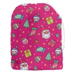 cute pink christmas pattern Drawstring Pouch (3XL)