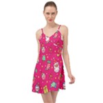 cute pink christmas pattern Summer Time Chiffon Dress